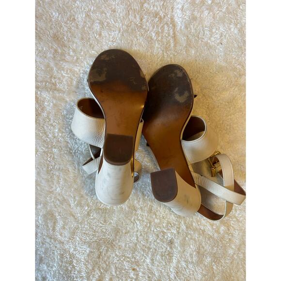 Coach White Kaye Leather Heels Size 7B - Picture 7 of 7
